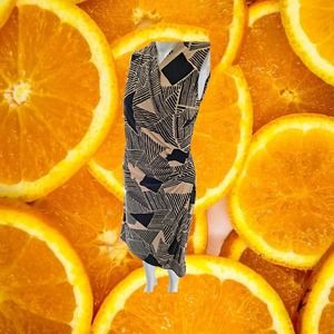 Lauren Ralph Lauren Tan and Black Cinch Side Dress‎ Size Small